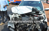 Narrow escape for car driver in an accident near Kotekar